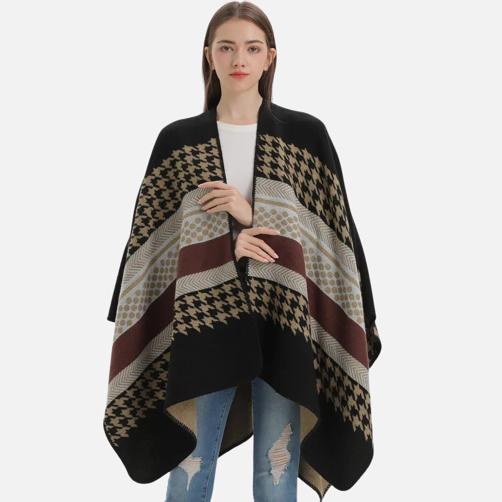 Cape Poncho Femme Motifs Péruvien - Bracksley