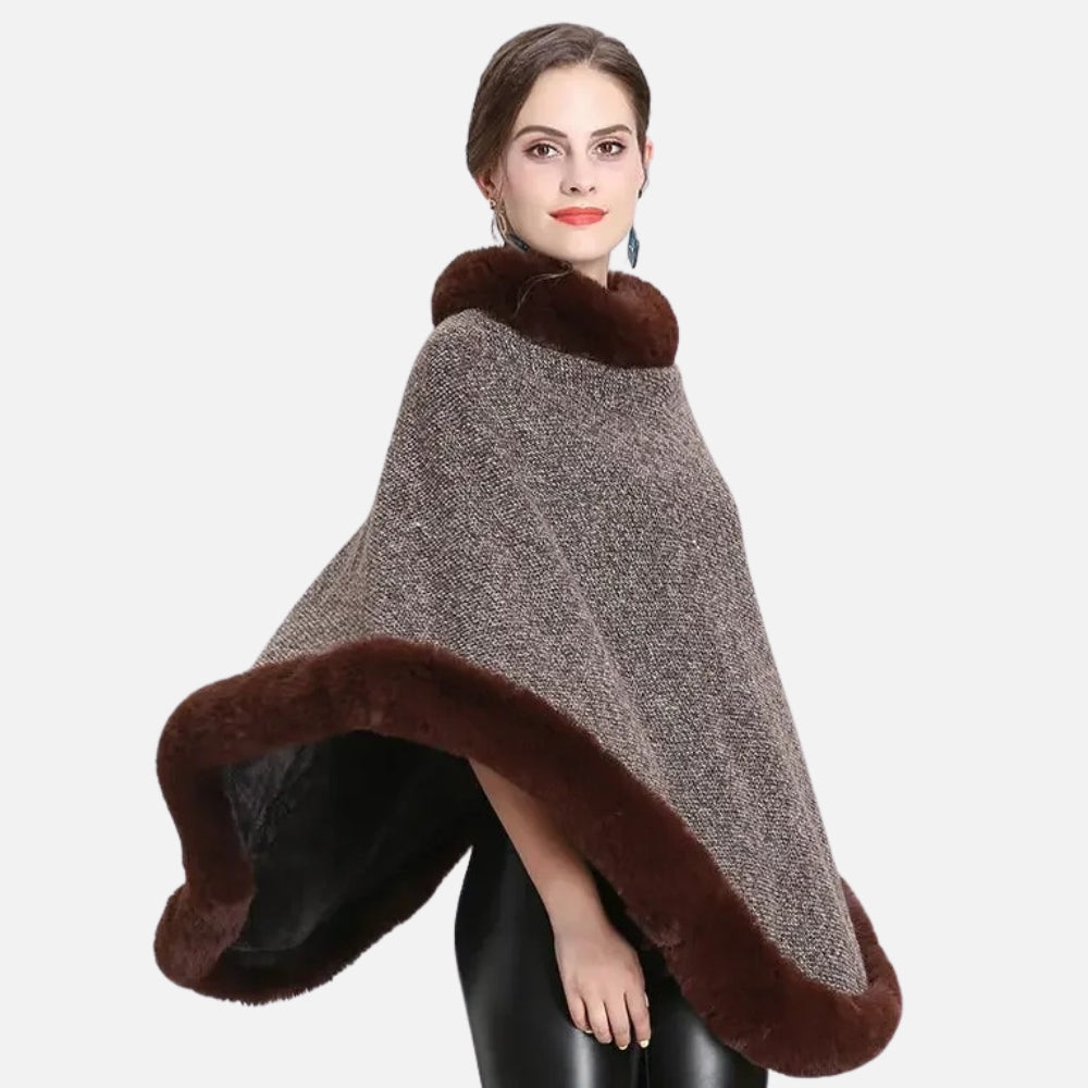 Poncho Bordé de Fourrure vue 2 - Bracksley