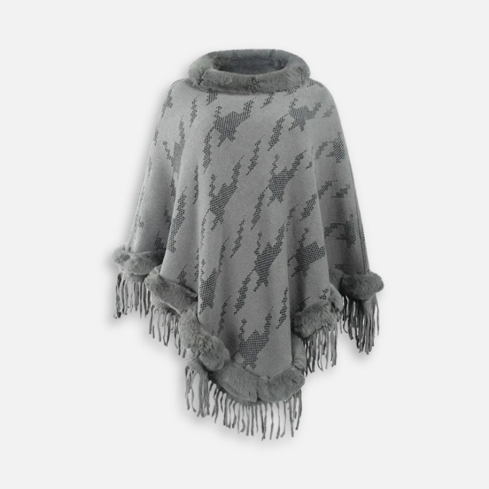 Poncho Col Fourrure Femme vue 2 - Bracksley