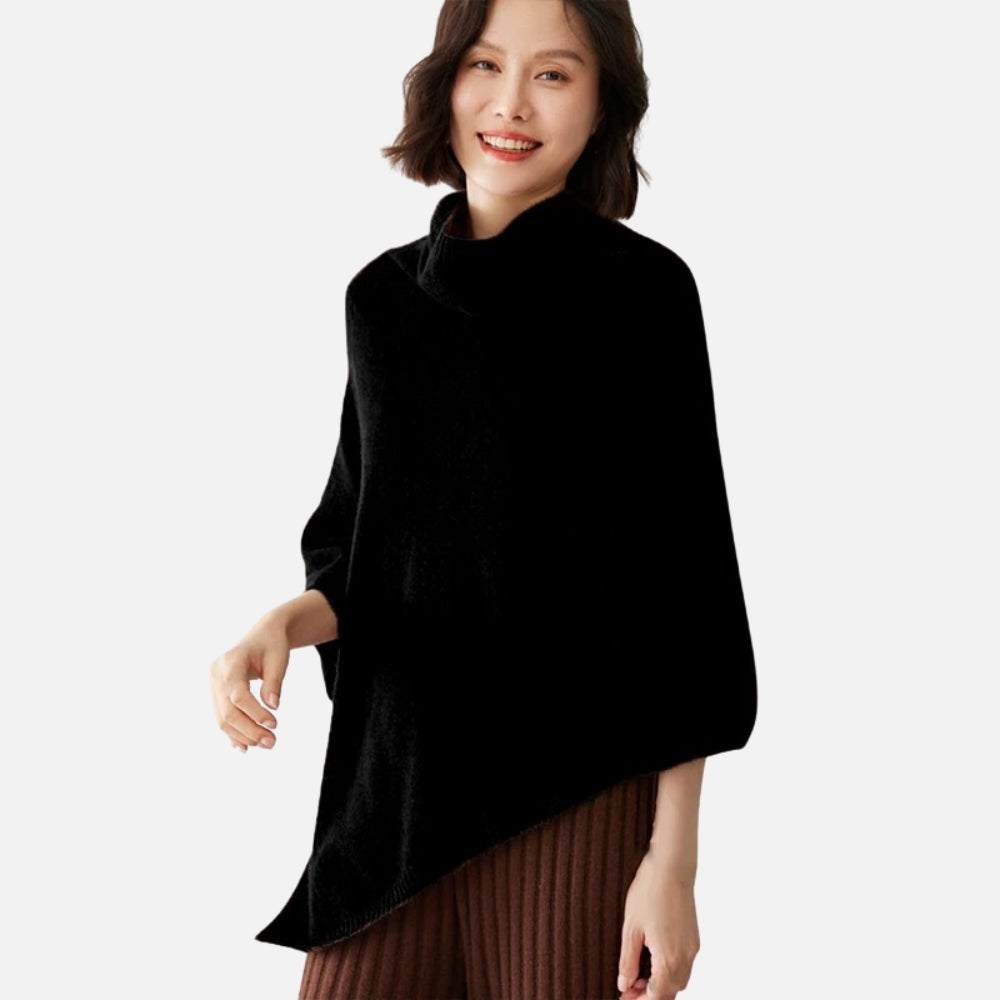 Pull Poncho Col Roulé Femme vue 2 - Bracksley