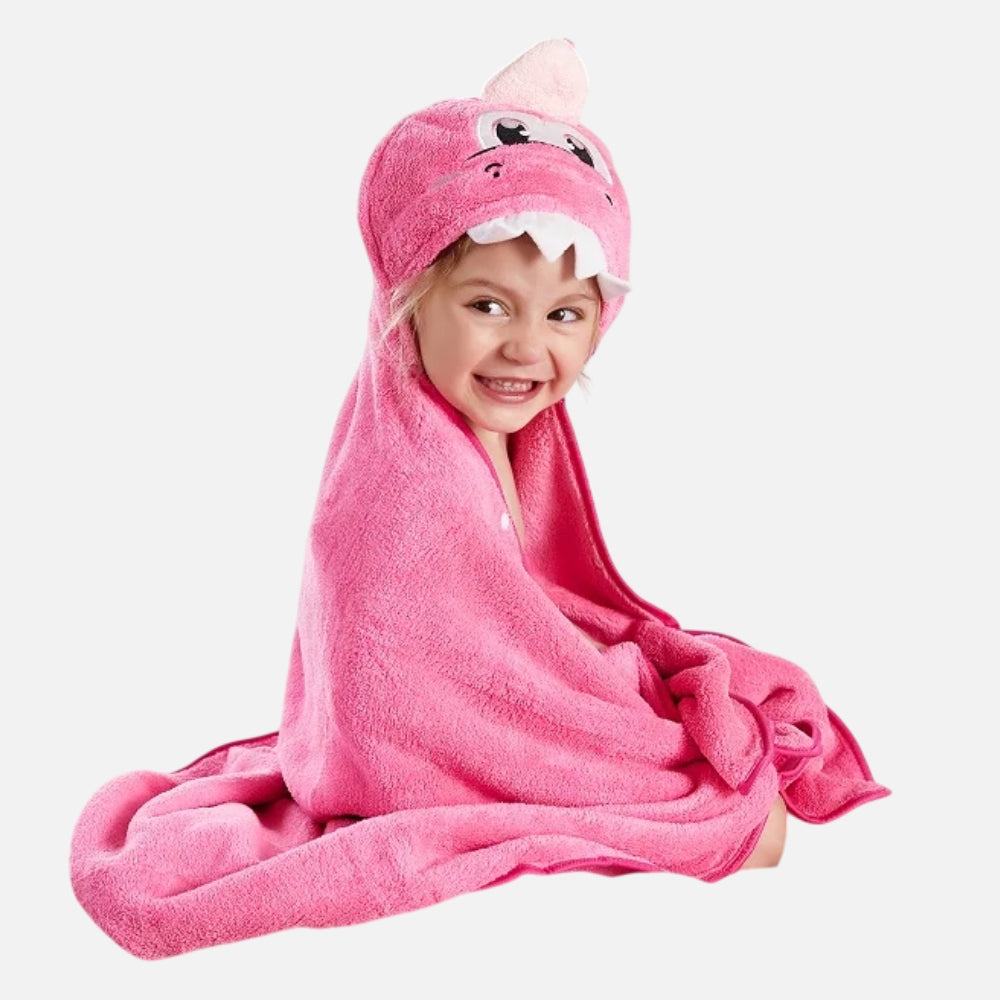 Poncho De Bain Dinosaure Rose - Bracksley