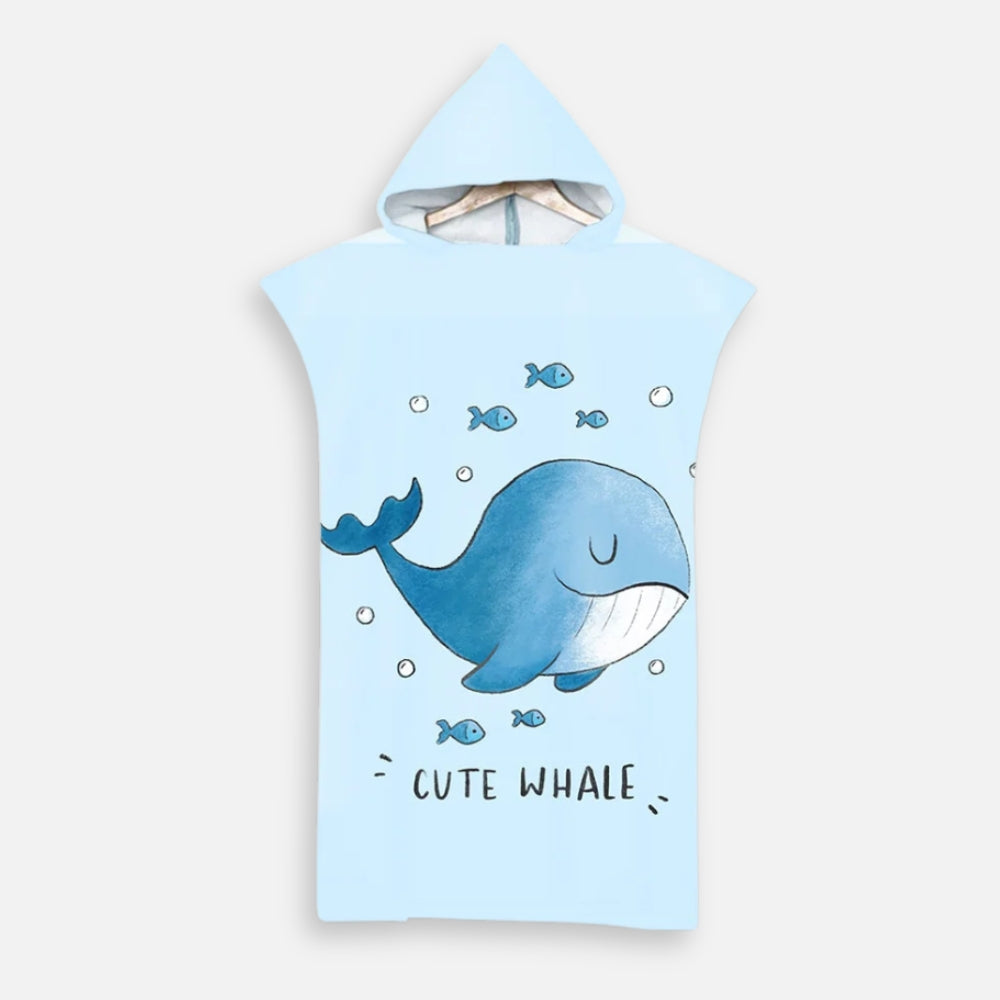 Poncho De Bain Enfant Cute Whale - Bracksley