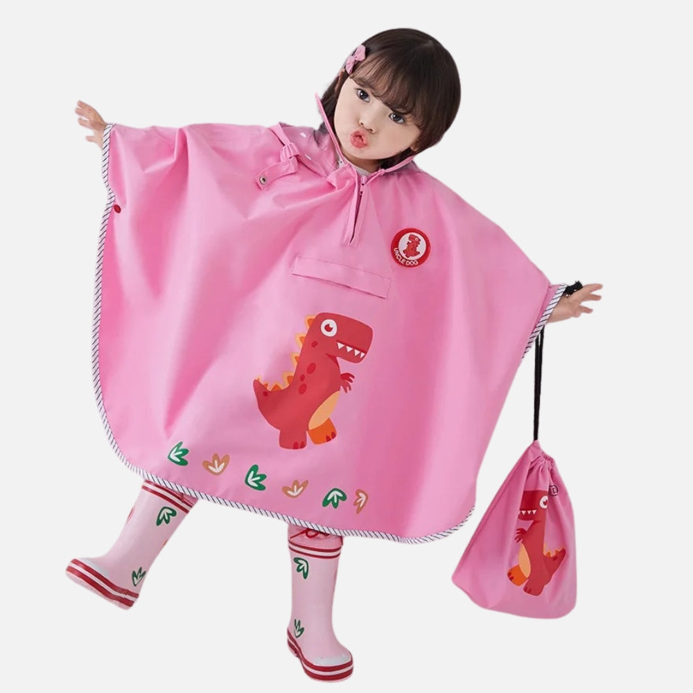 Poncho De Pluie Dinosaure Rose - Bracksley