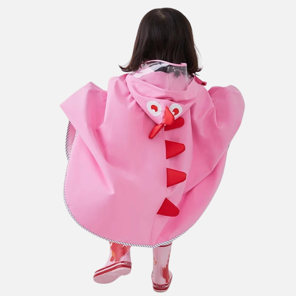 Poncho De Pluie Dinosaure Rose vue 2 - Bracksley