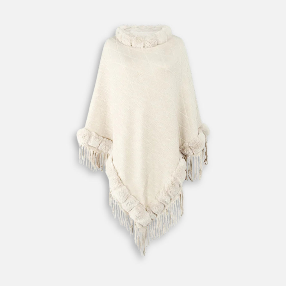 Poncho Fourrure Avec Franges - Bracksley