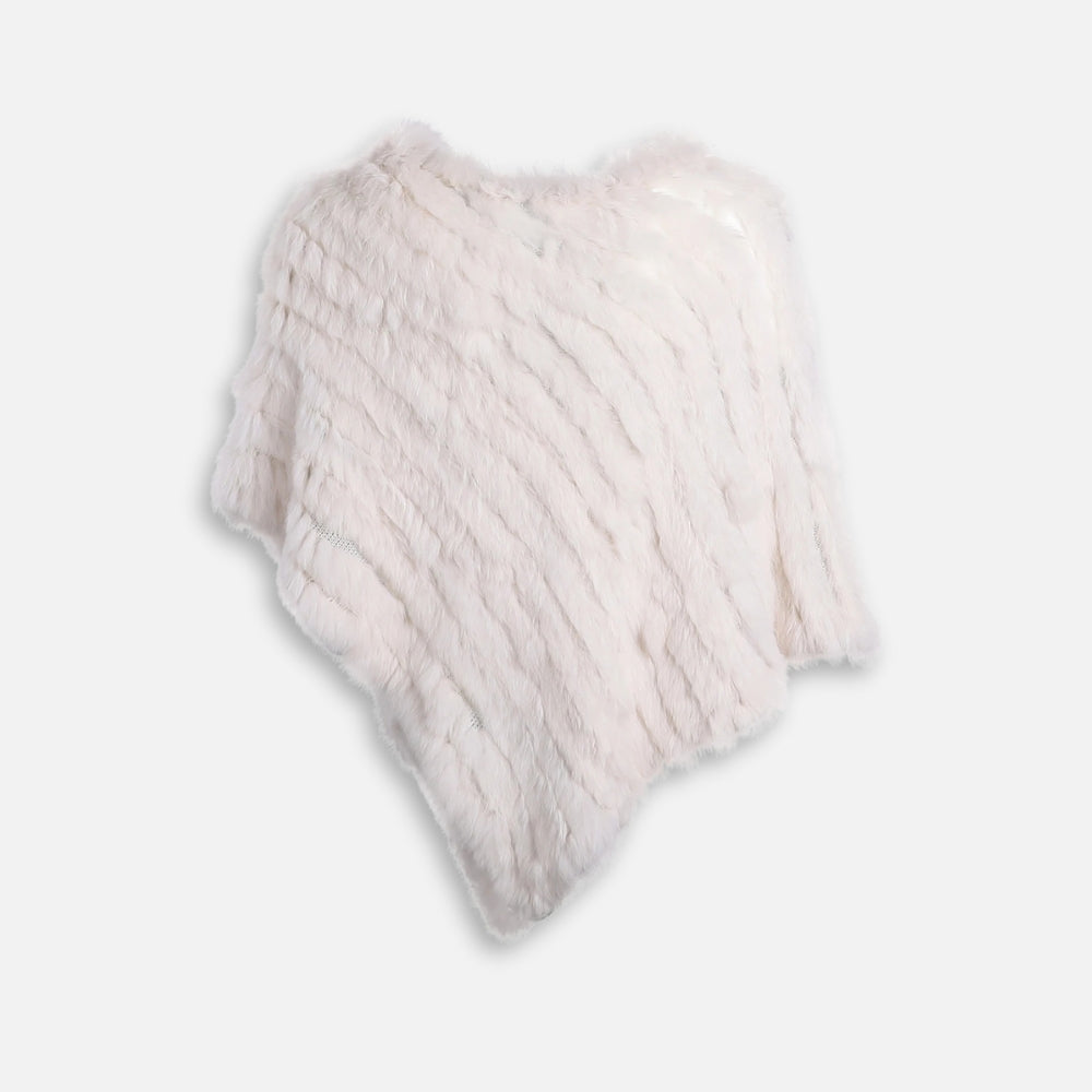 Poncho Fourrure Lapin Blanc - Bracksley