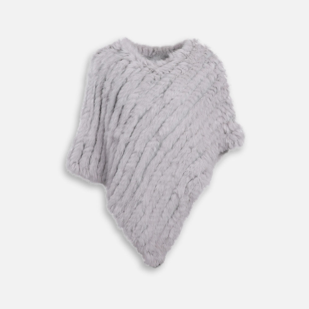 Poncho Fourrure Lapin Gris vue 2 - Bracksley