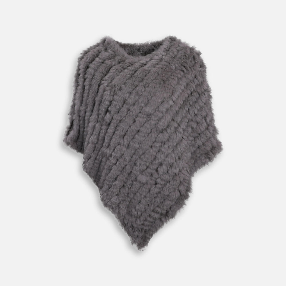 Poncho Fourrure Lapin Gris vue 3 - Bracksley