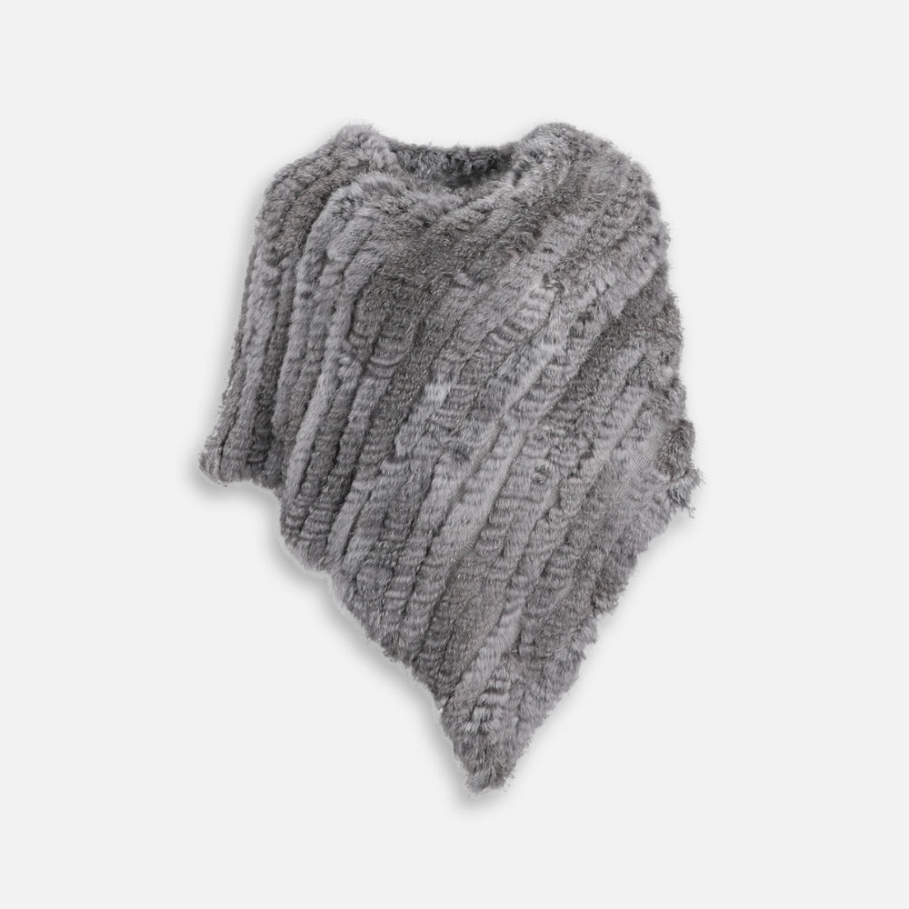 Poncho Fourrure Lapin Gris - Bracksley