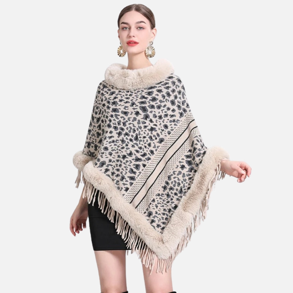 Poncho Fourrure Léopard vue 2 - Bracksley