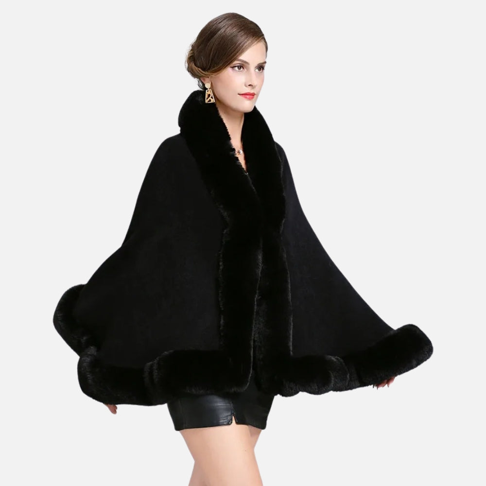 Poncho Fourrure Noir vue 2 - Bracksley