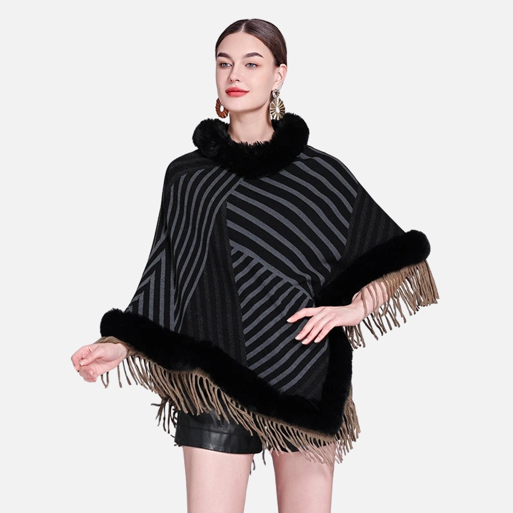 Poncho Fourrure à Rayures vue 2 - Bracksley