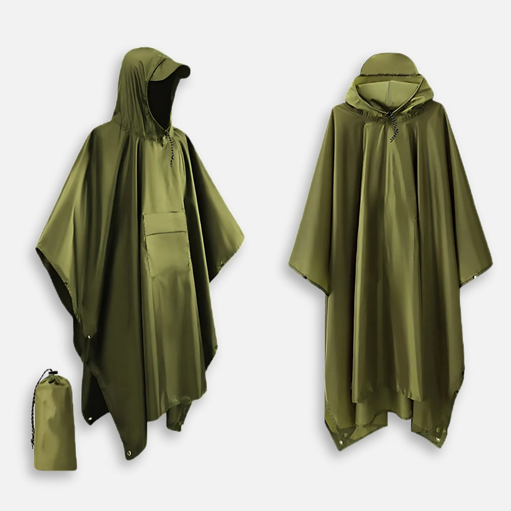 Poncho Kaki Imperméable Randonnée vue 2 - Bracksley