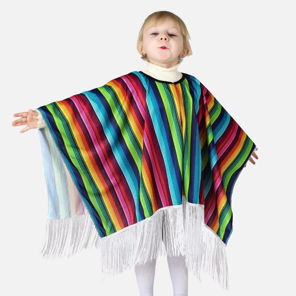 Poncho Mexicain Enfant à Franges - Bracksley