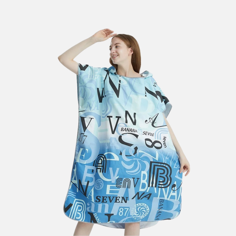 Poncho De Bain Bleu vue 2 - Bracksley