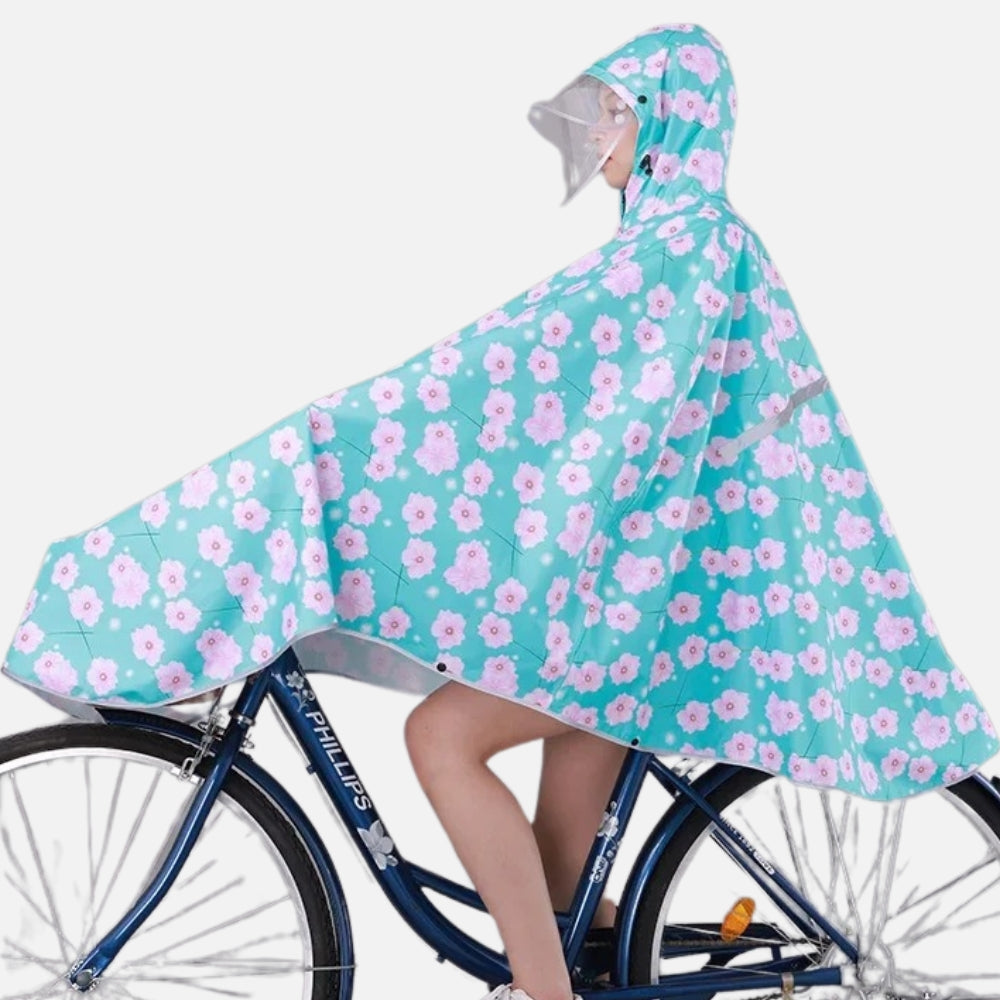 Poncho Vélo Fleurs Rose vue 2 - Bracksley