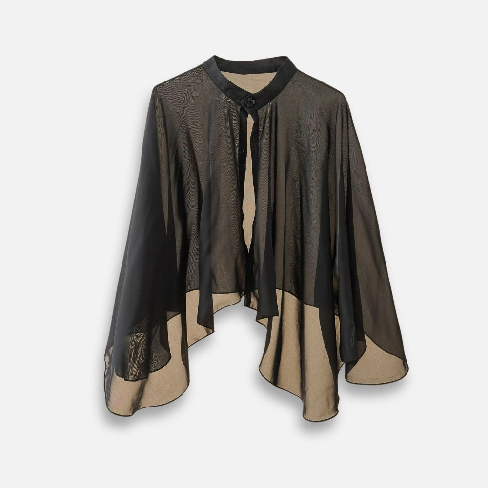 Poncho Cardigan Léger Noir - Bracksley