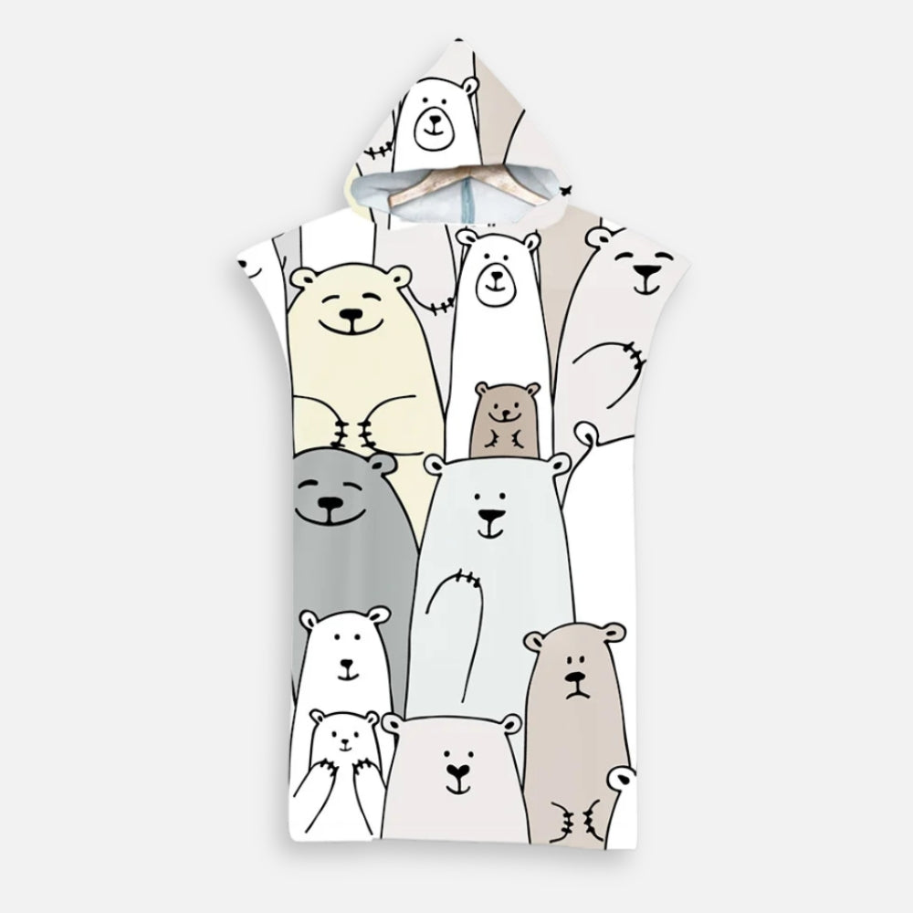 Poncho De Bain Enfant Ours Souriant - Bracksley