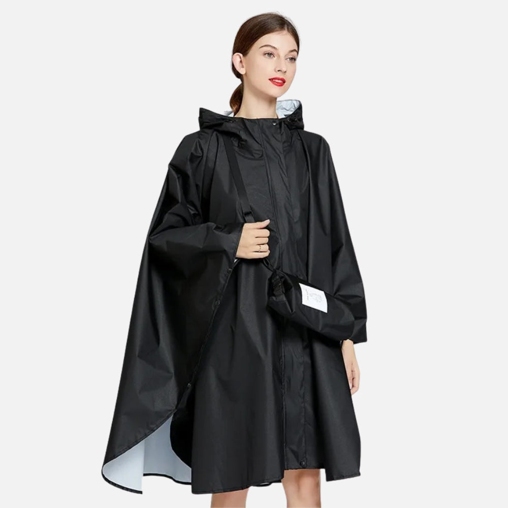 Poncho De Pluie Femme Noir - Bracksley