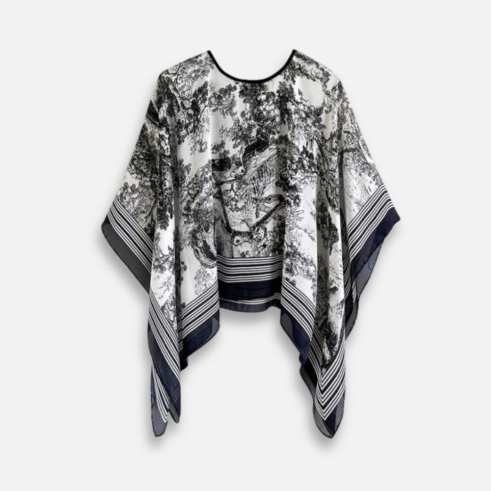 Poncho Léger Femme Zen Noir et Blanc - Bracksley