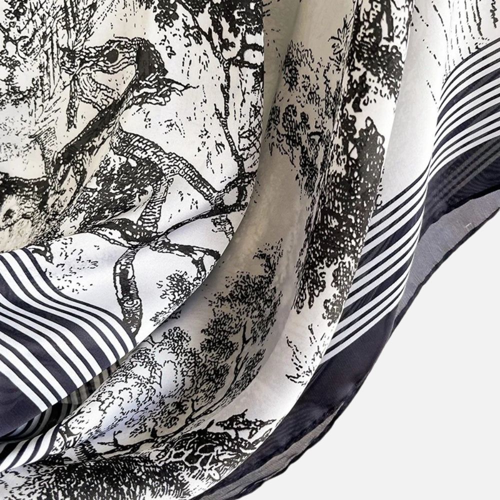 Poncho Léger Femme Zen Noir et Blanc vue 2 - Bracksley