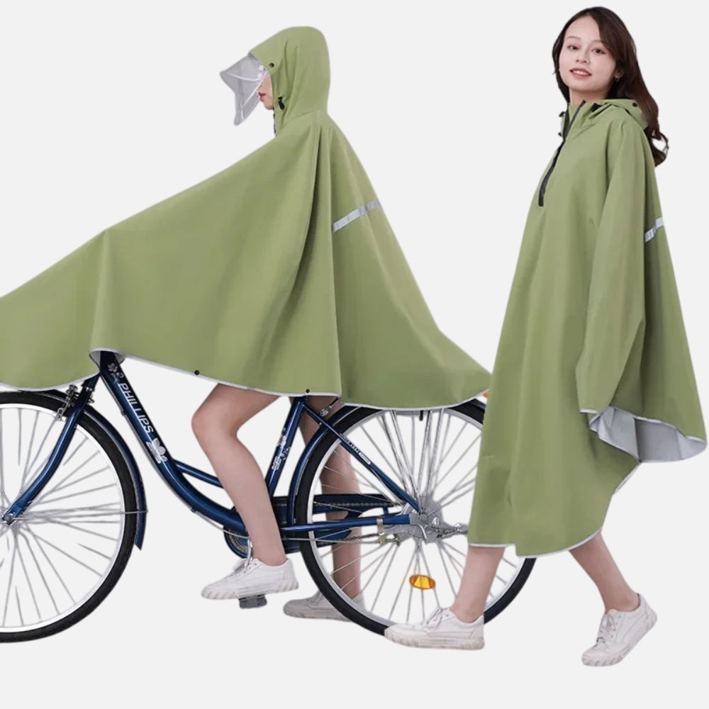 Poncho Vélo Pluie Kaki vue 2 - Bracksley