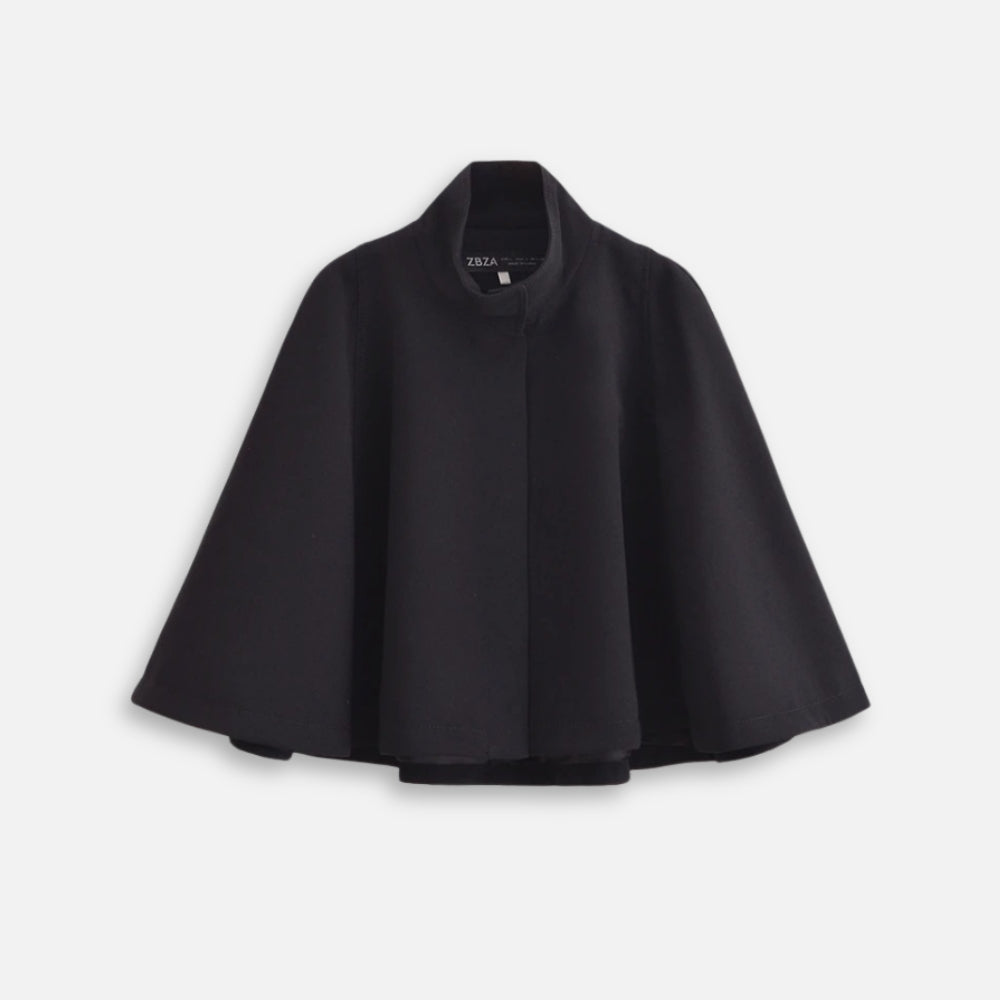 Pull Poncho Noir Femme vue 2 - Bracksley