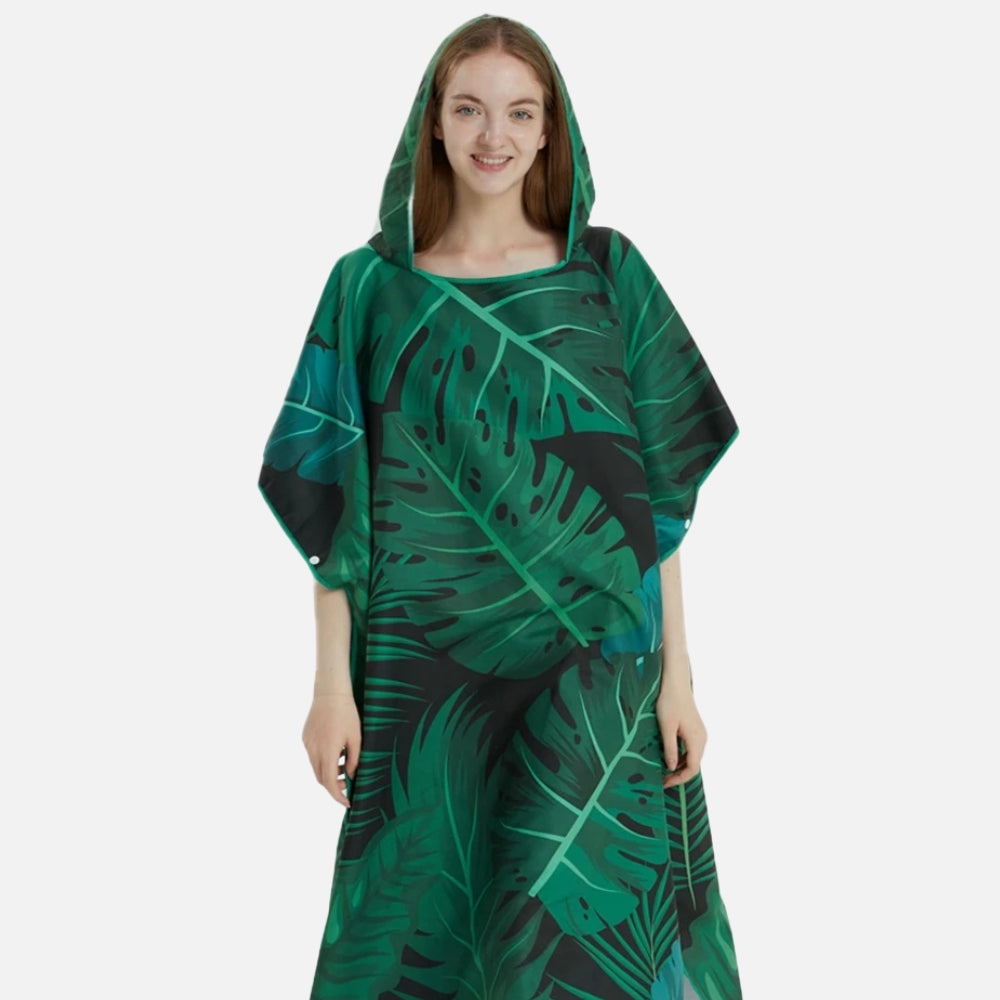 Serviette Poncho Avec Motifs De Feuilles - Bracksley