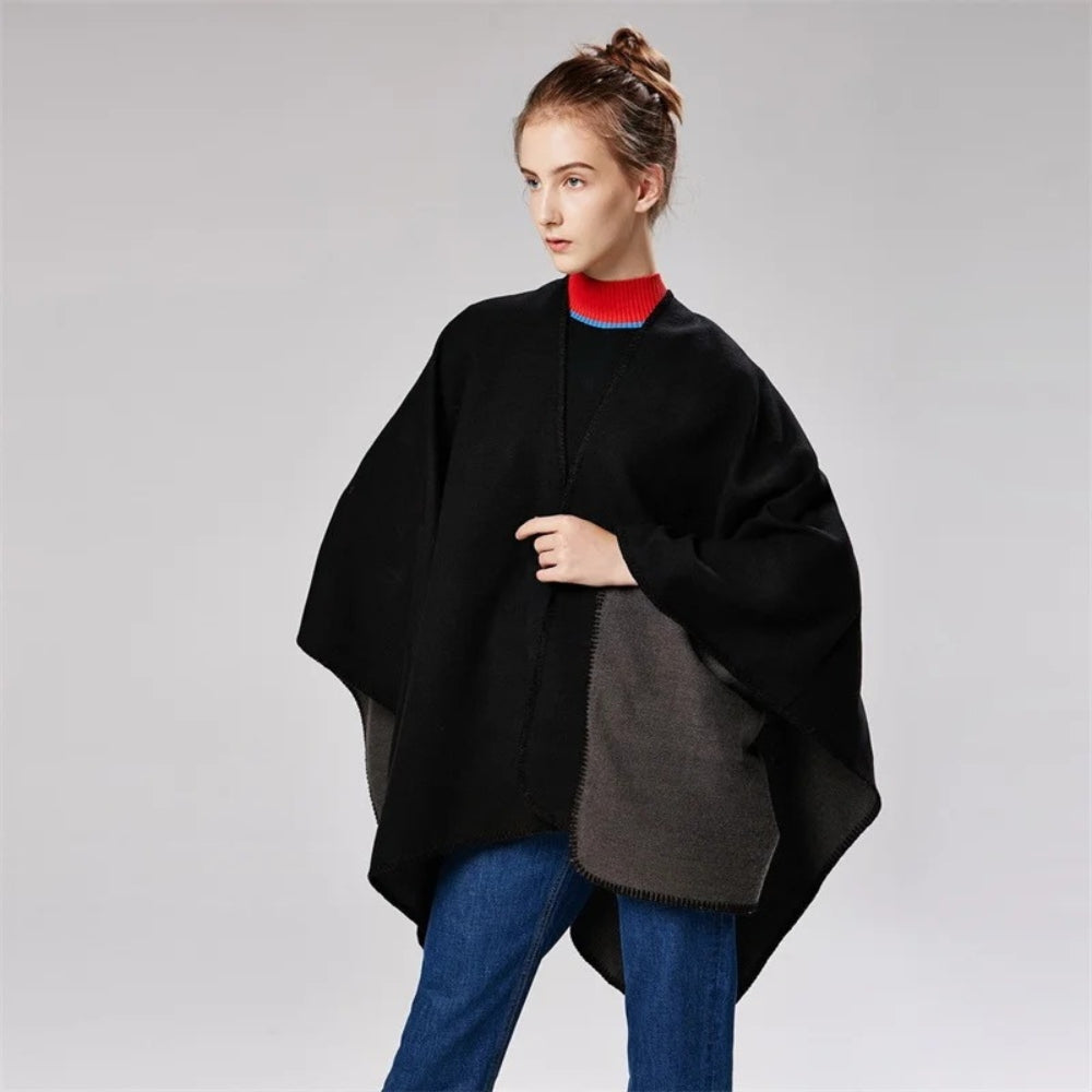 Cape Poncho Noir vue 2 - Bracksley