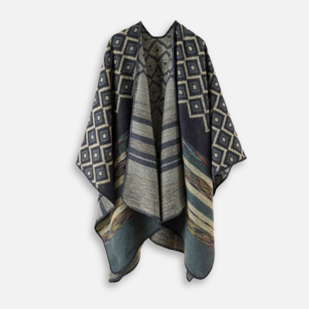 Cape Poncho Motifs GÃ©omÃ©triques vue 2 - Bracksley