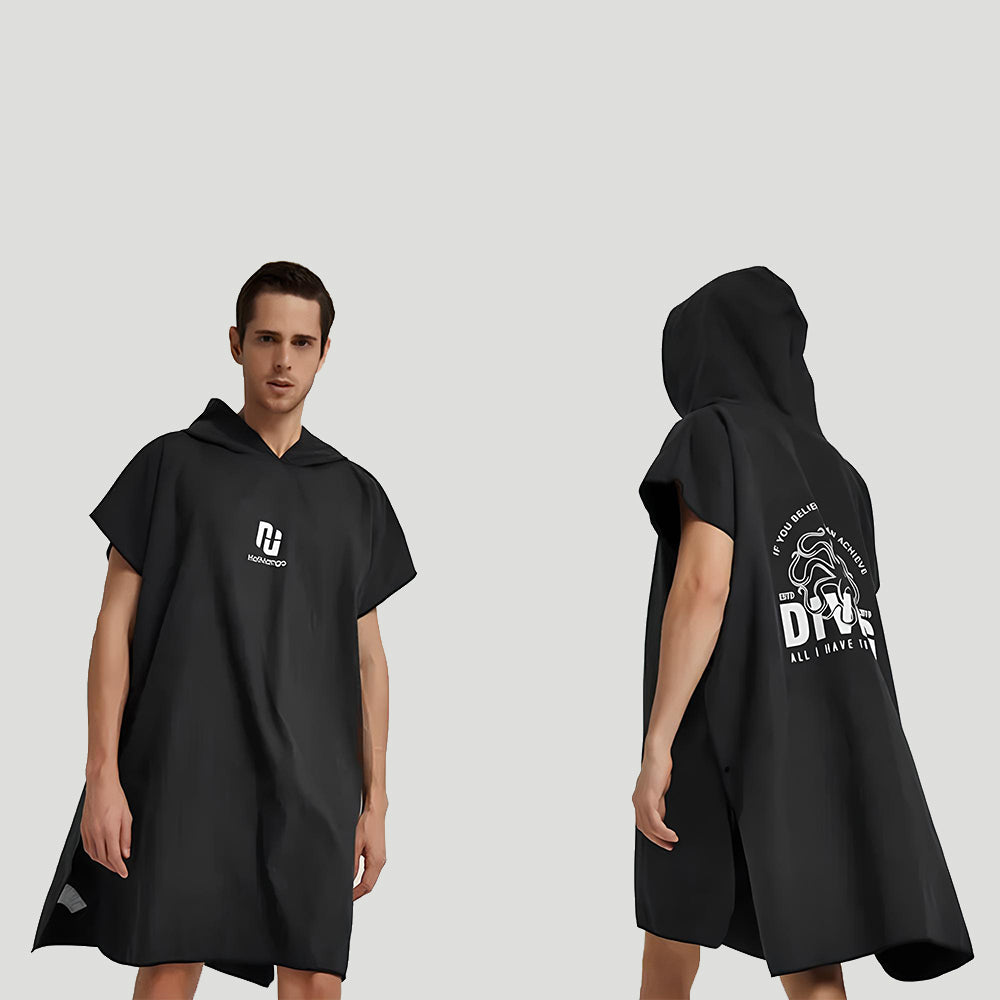 Poncho Surf Noir vue 2 - Bracksley
