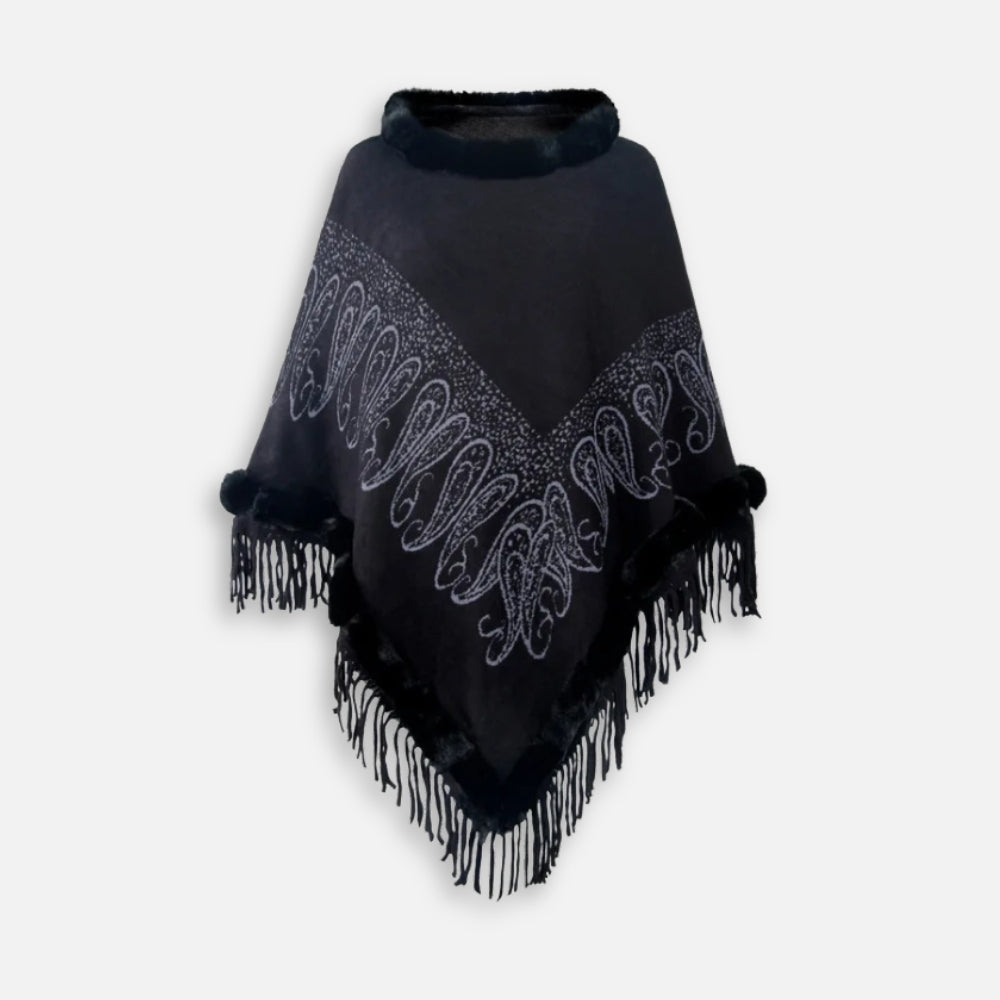 Poncho Chaud Franges vue 2 - Bracksley