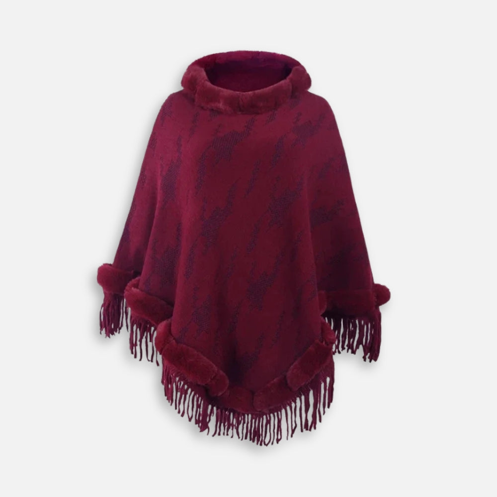 Poncho Col Fourrure Femme - Bracksley