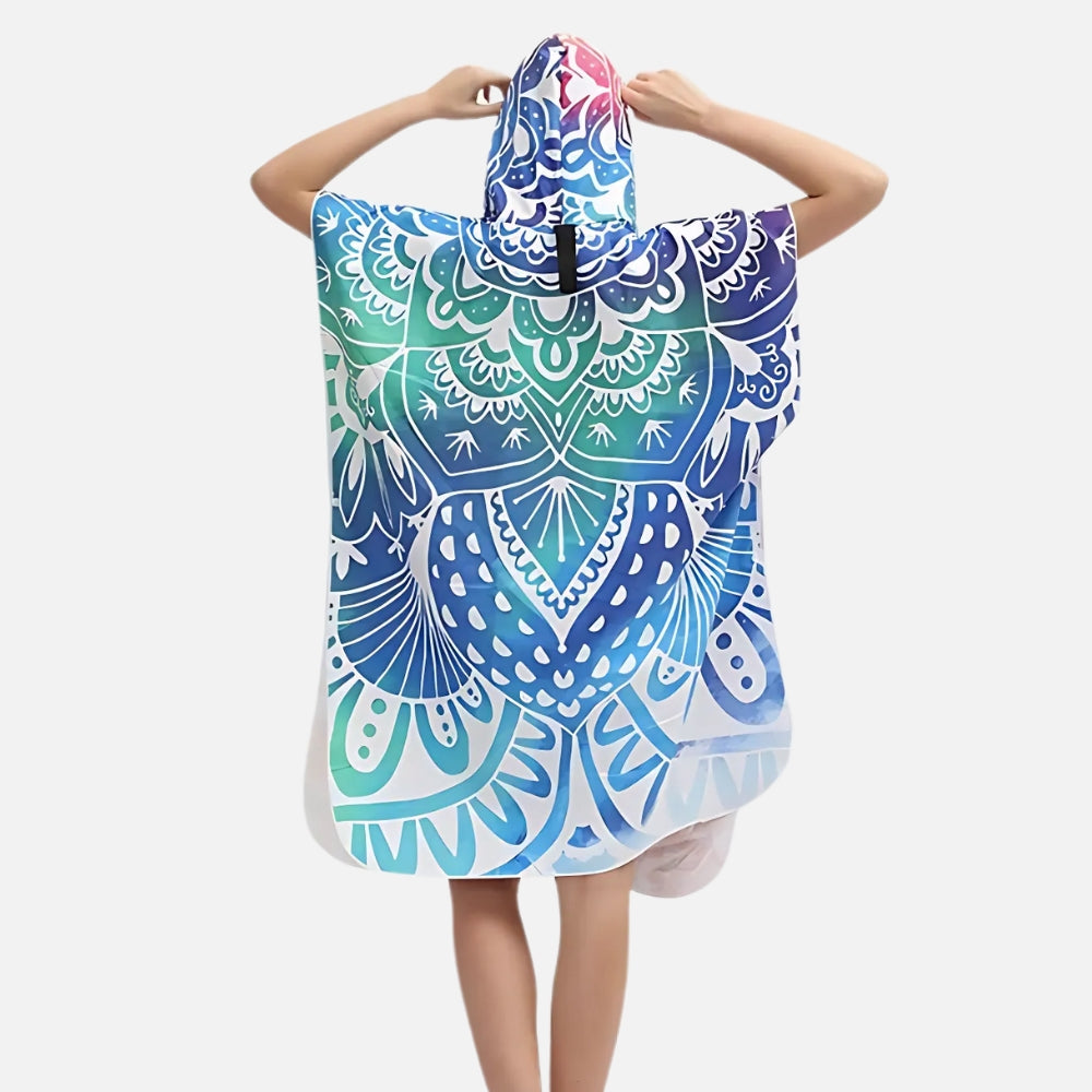 Poncho De Bain Motifs MÃ©ditation vue 2 - Bracksley