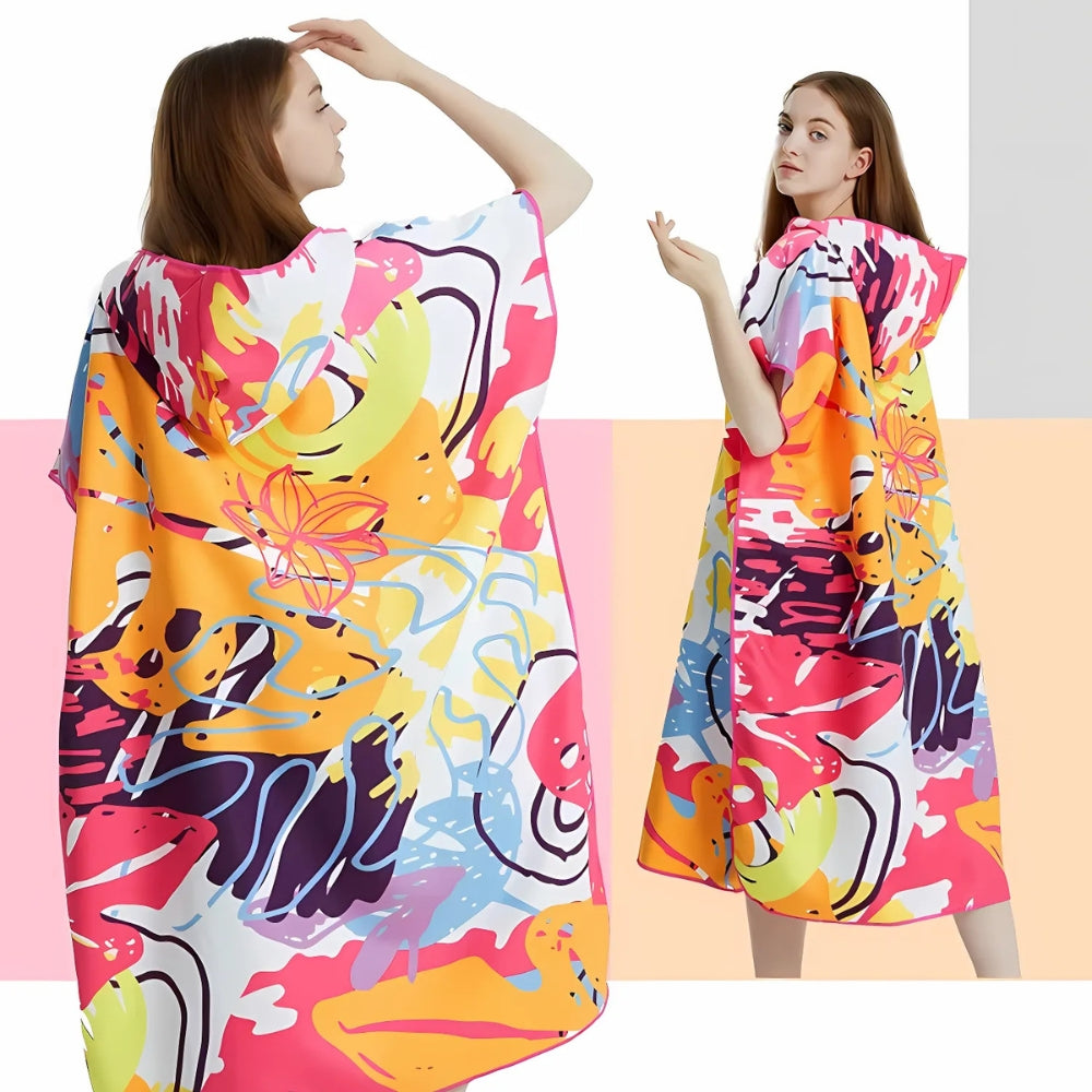 Poncho De Bain Orange vue 2 - Bracksley