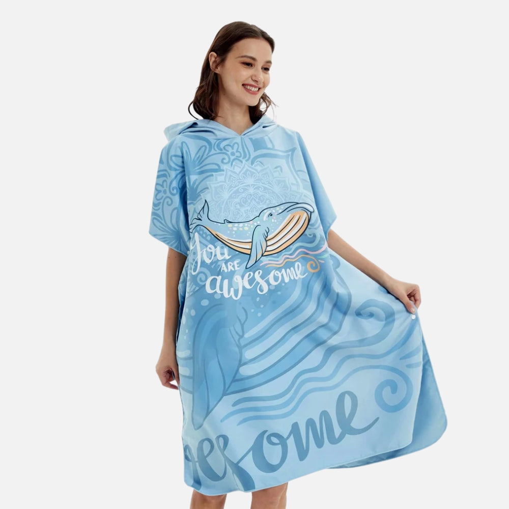Poncho De Plage Baleine Bleue - Bracksley