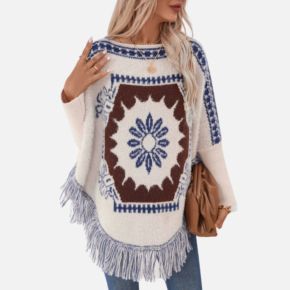 Poncho Ethnique Femme vue 2 - Bracksley