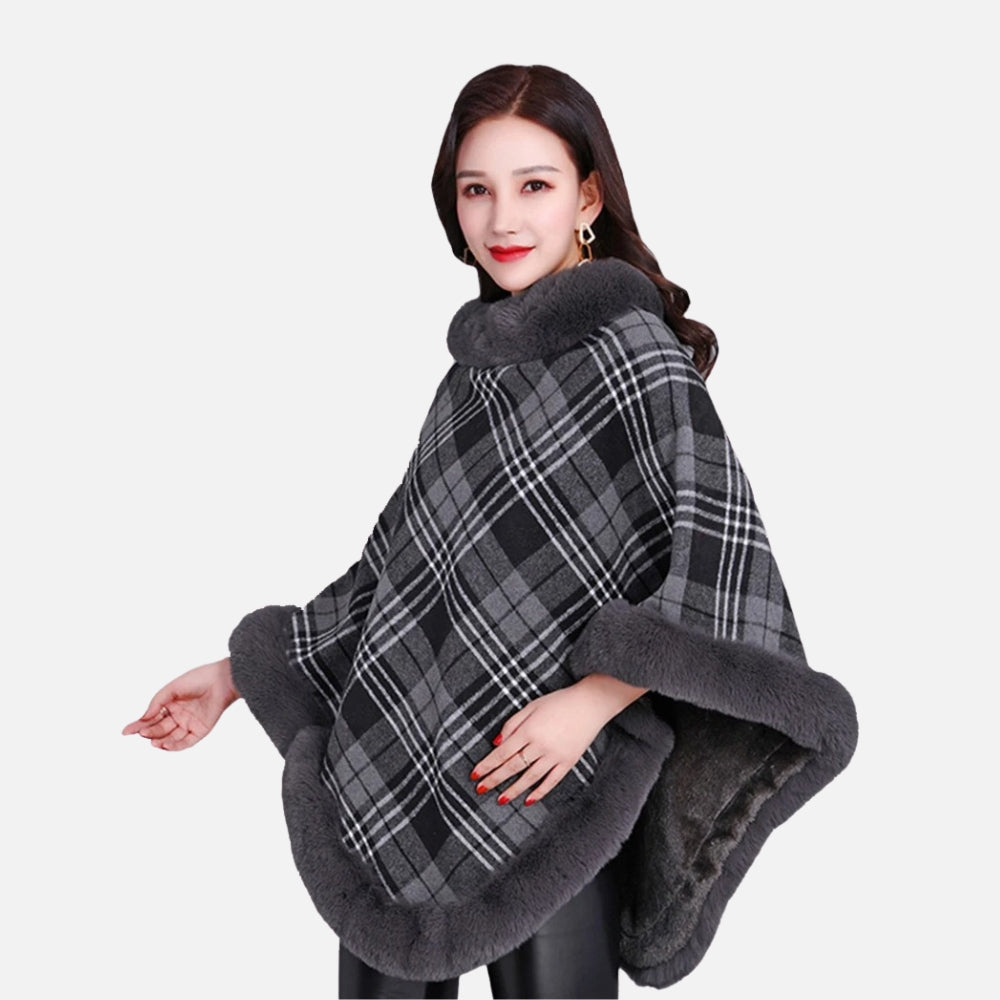 Poncho Femme Avec Finitions Fourrure vue 2 - Bracksley