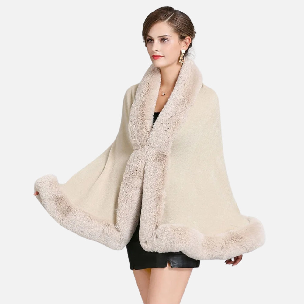 Poncho Fourrure Beige - Bracksley