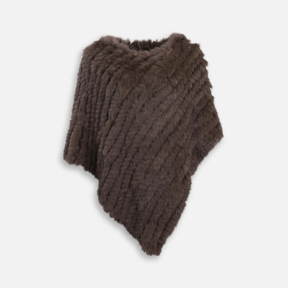 Poncho Fourrure Lapin Marron - Bracksley