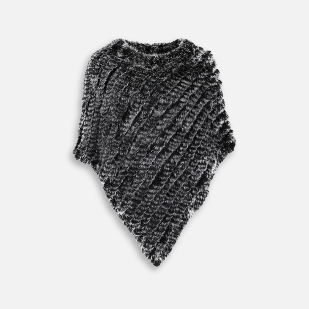 Poncho Fourrure Lapin Noir vue 2 - Bracksley