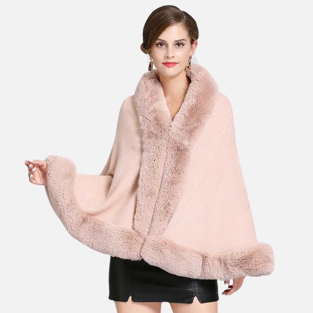 Poncho Fourrure Rose vue 2 - Bracksley