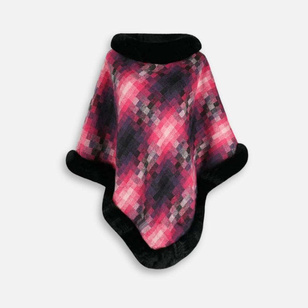 Poncho Fourrure Rouge - Bracksley