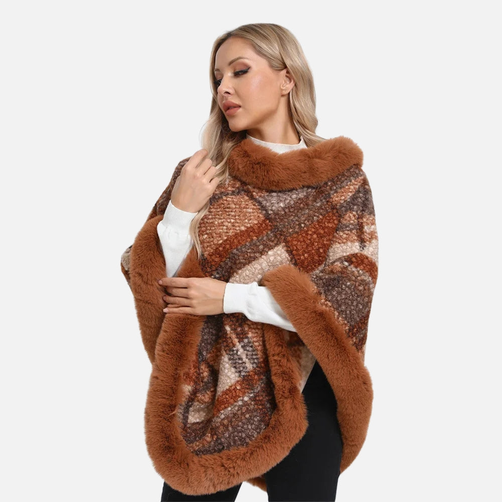 Poncho Fourrure Ã  Carreaux - Bracksley