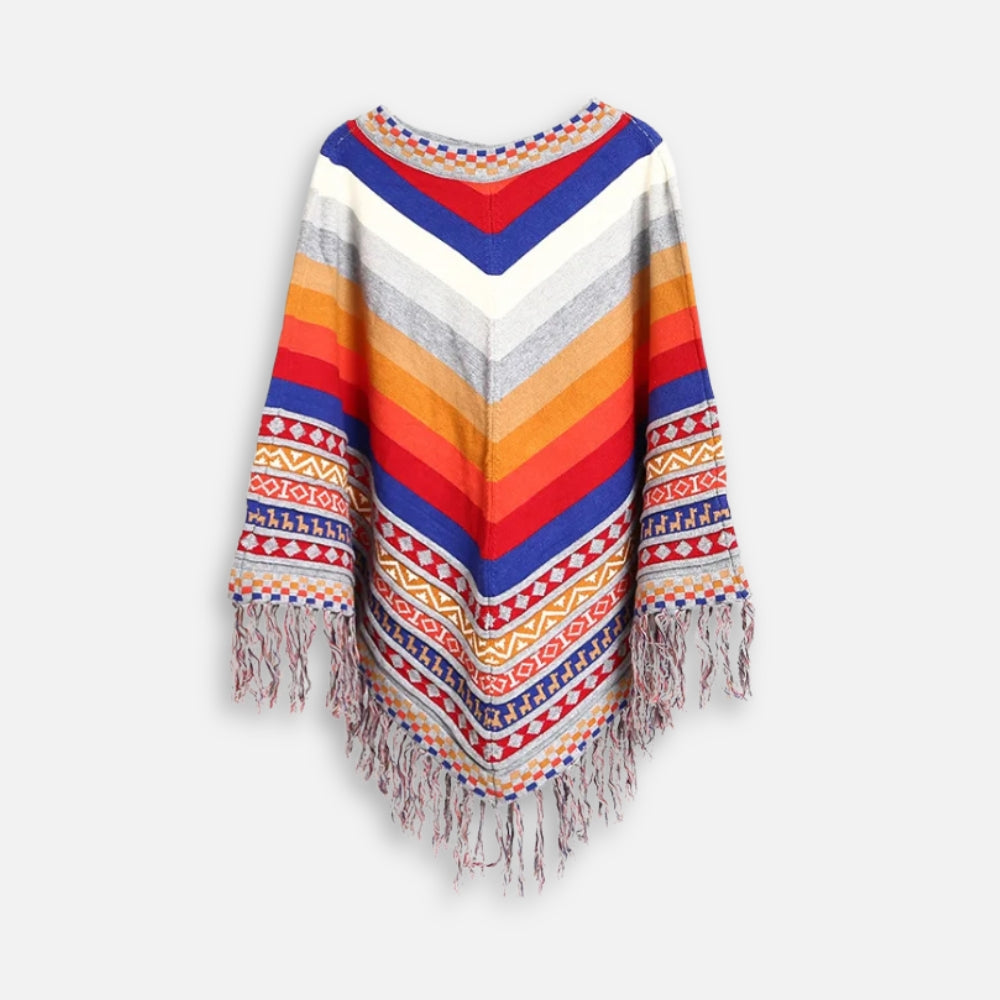 Poncho PÃ©ruvien Ã  Franges vue 2 - Bracksley