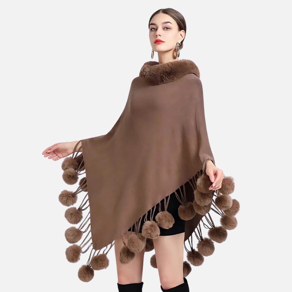 Poncho Femme Pompon vue 2 - Bracksley