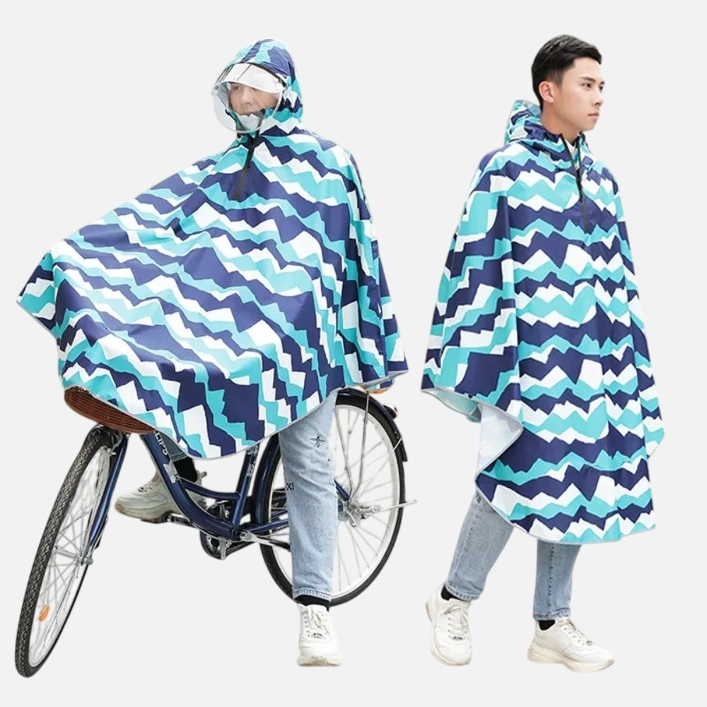 Poncho VÃ©lo Pluie Motifs Montagnes vue 2 - Bracksley