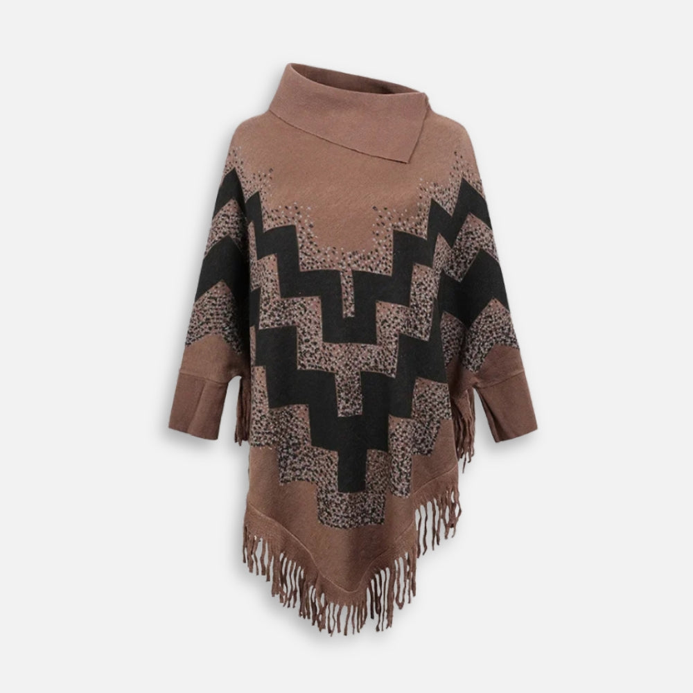 Pull Poncho Ã  Franges vue 2 - Bracksley