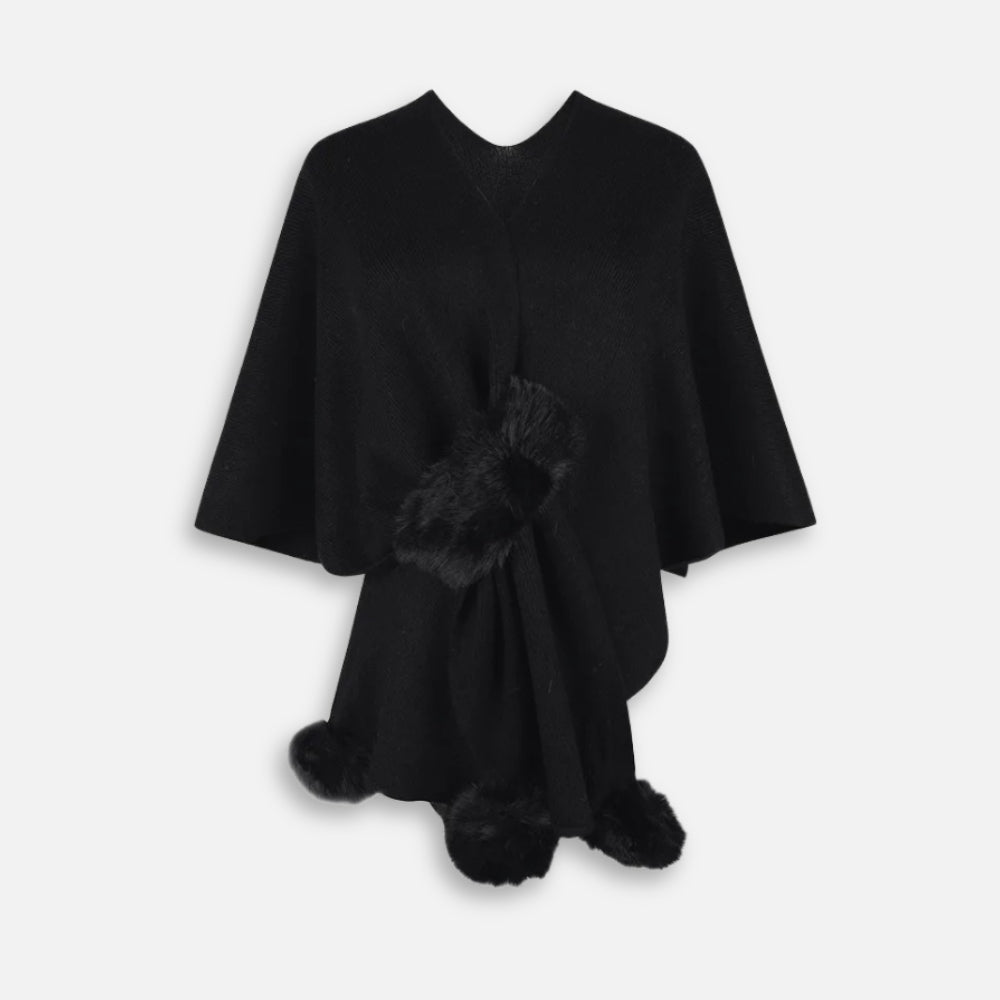 Pull Poncho Pompon vue 2 - Bracksley